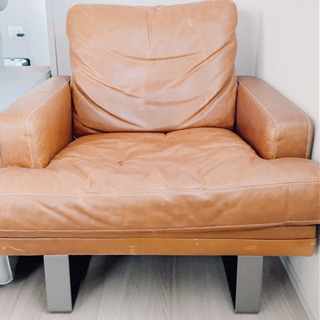 元値9万円 クラッシュゲートレザーソファ