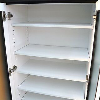 札幌 スリム食器棚 幅59×奥行51×高さ201㎝ ダークブラウン こげ茶系 キッチン収納 上下分割可能 本郷通店
