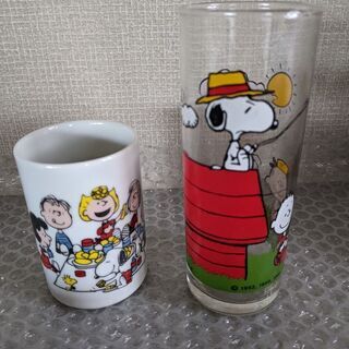 値下げ　スヌーピー　湯呑みとトールグラス