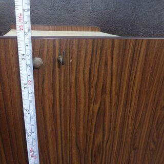 昭和レトロ　キルティングレザー系扉　電話台　インテリア等にも最適！　アンティーク棚の画像