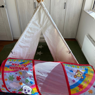 子供用　ティピーテント＋ワンワンのトンネルの画像