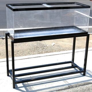 引取限定◆アクリル水槽+鉄製水槽台セット◆1200×450×h4...