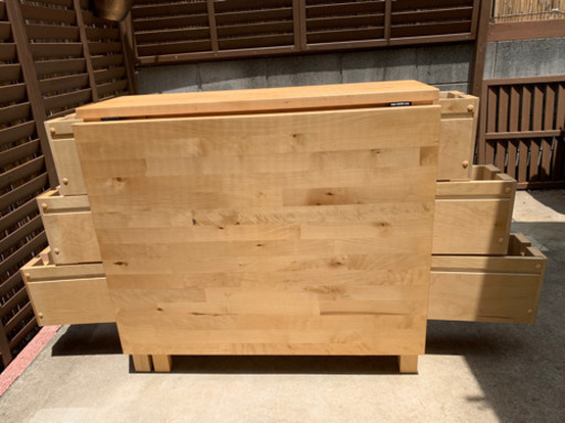 伸縮ダイニングテーブル3点セット(木製)IKEA 美品