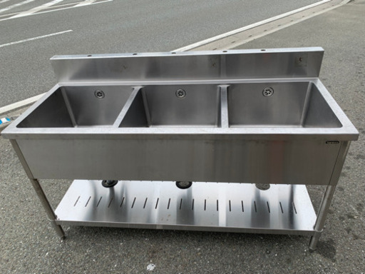 ☆中古品　タニコー3槽シンク　1500x600x800mm☆