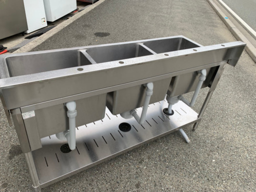 ☆中古品　タニコー3槽シンク　1500x600x800mm☆