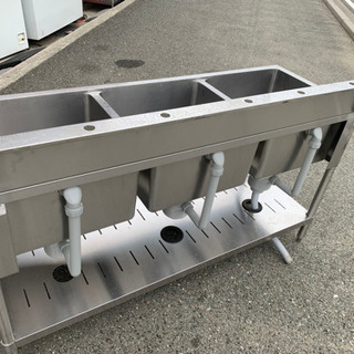 ☆中古品　タニコー3槽シンク　1500x600x800mm☆ ☆中古品 タニコー3槽シンク 1500x600x800mm☆