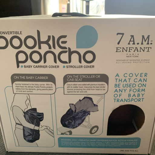 7 A.M ENFANT 防寒具プーキーポンチョ フットマフ カバー  2way
