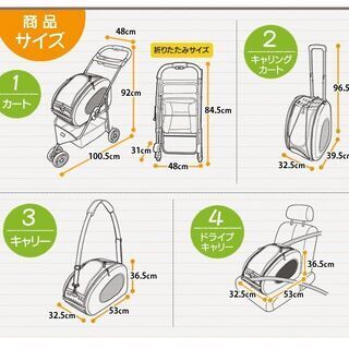 【愛品倶楽部柏店】アイリスオーヤマ ペットカート 4WAYペットカート FPC-920 グリーン【問合わせ番号：124-003897 002】の画像