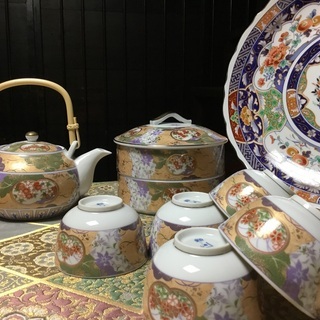 美濃焼　翔山　二段重&茶器セットの画像