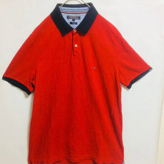 トミーヒルフィガー ポロシャツ　赤 XL 古着