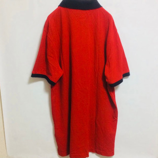 トミーヒルフィガー ポロシャツ　赤 XL 古着の画像