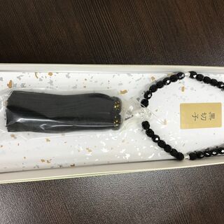 店頭販売済　☔RAINY BLUE SALE☂黒切子　念珠🌞