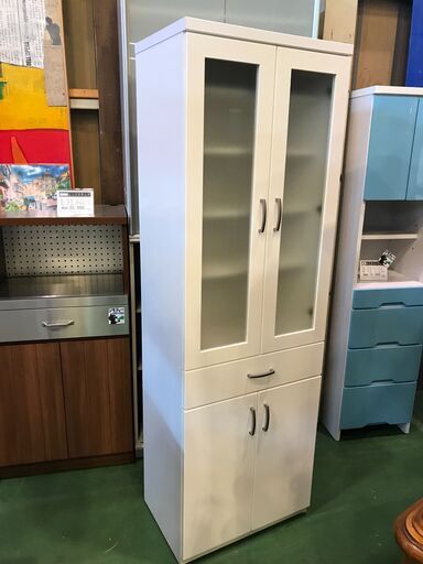 【愛品館八千代店】ニトリ　2枚扉食器棚　コパン60　白【愛八KT】