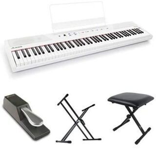 Alesis 88鍵盤 電子ピアノ ホワイト フットペダル・キー...