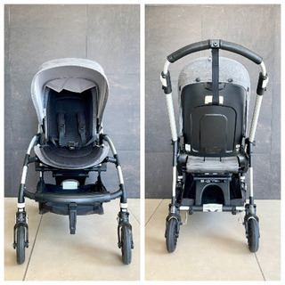 【美品】bugaboo bee5ベビーカー シルバー&グレーメランジ　付属品有り bugaboo bee 5 バガブー ビー 5 グレー バガブー ビー5 グレーメランジ