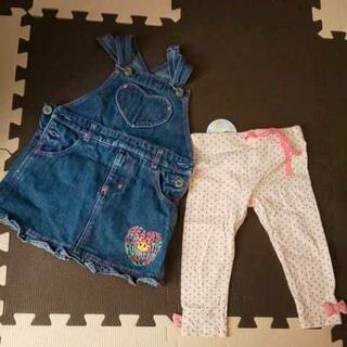 KLC 女児 サロペット＆レギンスセット 80