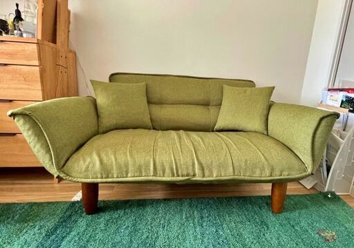 ２人掛けソファ（ラブシート）グリーン