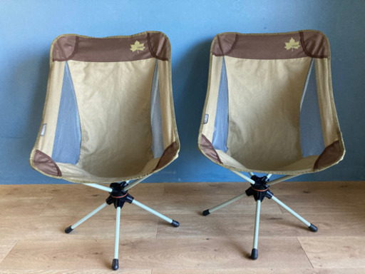 決まりました。ロゴス  スイベルチェア　小さく畳めて回るイス ハイバック ２つセット　回るんチェア