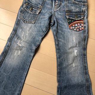 女児　ジーパン　ズボン　ボトムス　ダメージ加工 110センチの画像