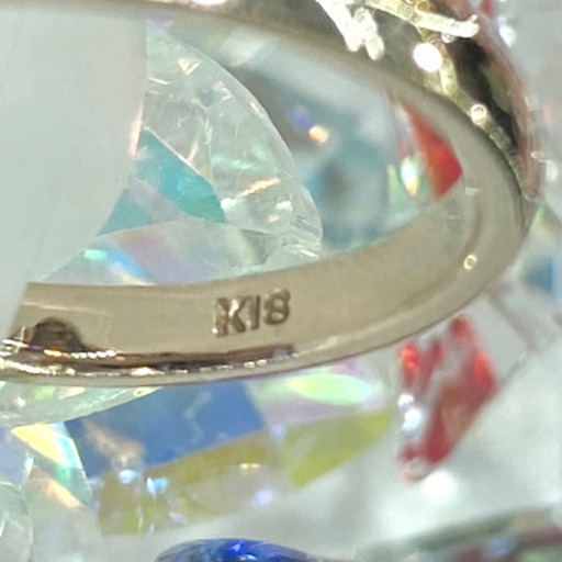 (中古)K18 甲丸リング　22号 3.8g [56]