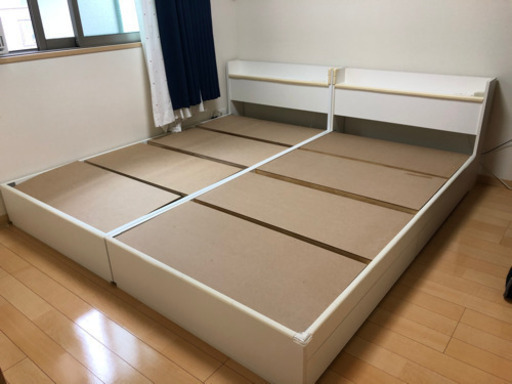 コンセント付き収納ベッド(シングル×2つセット)