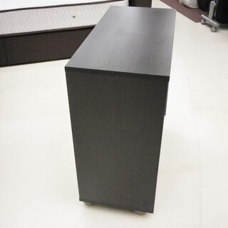 キャスター付き 収納棚 幅60×奥28×高62㎝ カラーボックス 多目的収納ラック ブラック 黒色 本棚 収納 家具 札幌 厚別店の画像