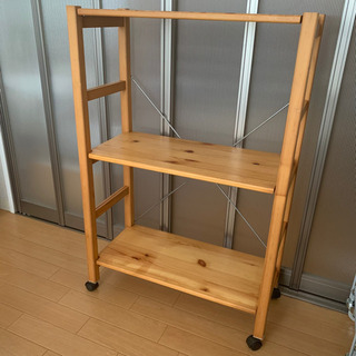 ◆無印良品◆パイン材ユニットシェルフ（キャスター付）W58×D2...