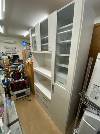 ホワイト食器棚　中古　リサイクルショップ宮崎屋21.6.12