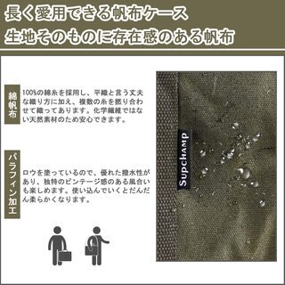 Supchamp 薪バッグ トートバッグ 薪ケース 防水 帆布 大容量収納 炭 焚き火台 薪ストーブ 七輪 キャンプ道具 ツールバック キャンプ収納ボックス マルチケース アウトドアの画像