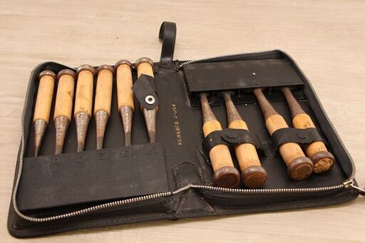 大工道具 チスパーク 在銘 鑿 のみ10本セット 三ツ裏 三枚裏 中古 保管品 現状品 (HD954mwxY)