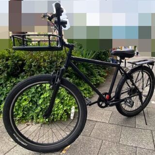 ☆引取りのみ☆ブラック26inch　太タイヤ　自転車　ハンドル改...