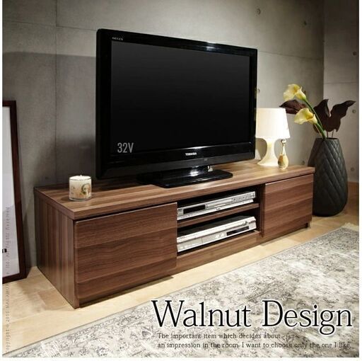 【期間限定価格】テレビ台120cm　52インチ対応　ウォールナット　テレビボード ＴＶ台 ＴＶボード ローボード　キャスター付き　地震対策