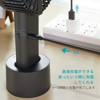 【新品】ハンディファン 手持ち扇風機(ブラック)①の画像