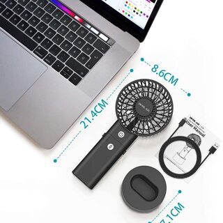 【新品】ハンディファン 手持ち扇風機(ブラック)①の画像