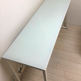 【無料】パソコンデスク  翡翠(ひすい)色強化ガラストップ