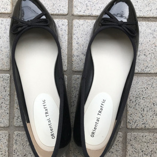 レインパンプス、雨用パンプス　24.5  2E  黒
