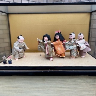 ◎更にお値下げしました！■当時物■ 古い 雛人形 童人形 ことろ人形 ガラスケース入り 木目込み人形時代人形日本人形郷土玩具風俗人形民芸の画像