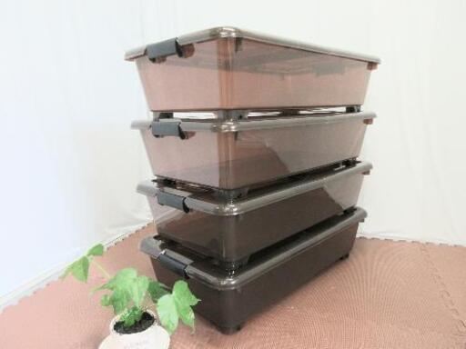 配送料無料エリアあります(*^^*)！プラスチックケース4個セット☆キャスター付き☆重ねて収納