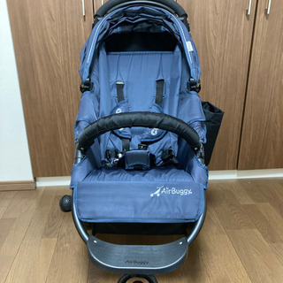 【美品】AIRBUGGY　3輪　ベビーカー　ココブレーキ　青 COCO エアバギー AirBuggy ココブレーキEX メランジデニム 三輪