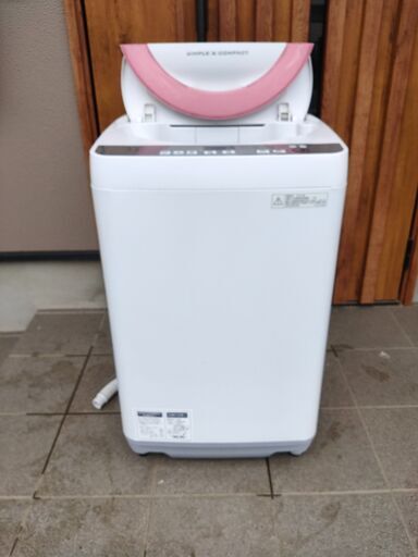 【洗濯機 6kg 2016年製】SHARP シャープ ES-GE60R-P