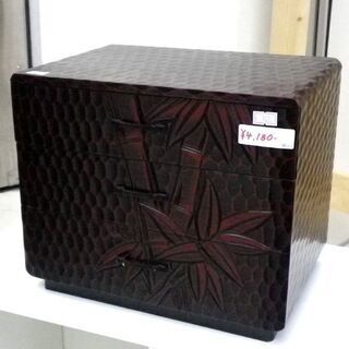 3段 小物入れ 和風 幅30×奥行22.5×高さ25.5㎝ 収納棚 木箱 木製 昭和レトロ 収納 家具 札幌 厚別店の画像