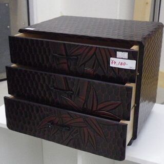 3段 小物入れ 和風 幅30×奥行22.5×高さ25.5㎝ 収納棚 木箱 木製 昭和レトロ 収納 家具 札幌 厚別店の画像