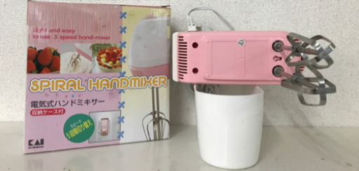 貝印 電気式ハンドミキサー SPIRAL HANDMIXER 収納ケース付