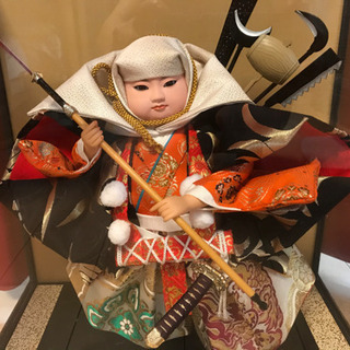 5月人形　(吉宝作)  弁慶　ガラスケース入りの画像