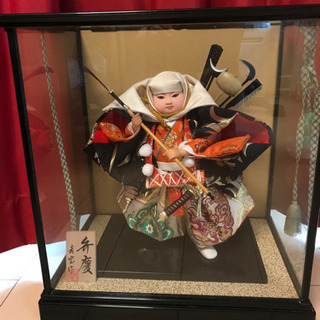 5月人形　(吉宝作)  弁慶　ガラスケース入りの画像