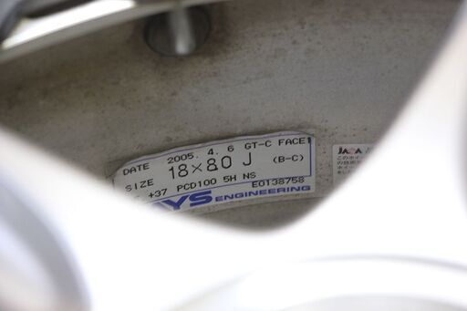RAYS　VOLKRacing　GT-C 18×8J +37　5H PCD100 4本  (A386wY)