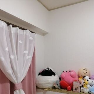 雲のレースカーテン、ピンクのカーテンセット