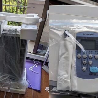 2019年製 窓用エアコン CW-16A CORONA + テラス窓用取り 延長枠の画像