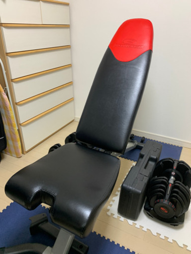 BOWFLEX ベンチ、可変式ダンベル2個(41k g)、おまけ