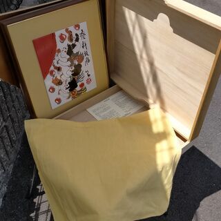 値下げしました　断捨離です！！貴重な陶板画です　清水公照（發祥致福）　大塚オーミ陶業製　木函いりの画像